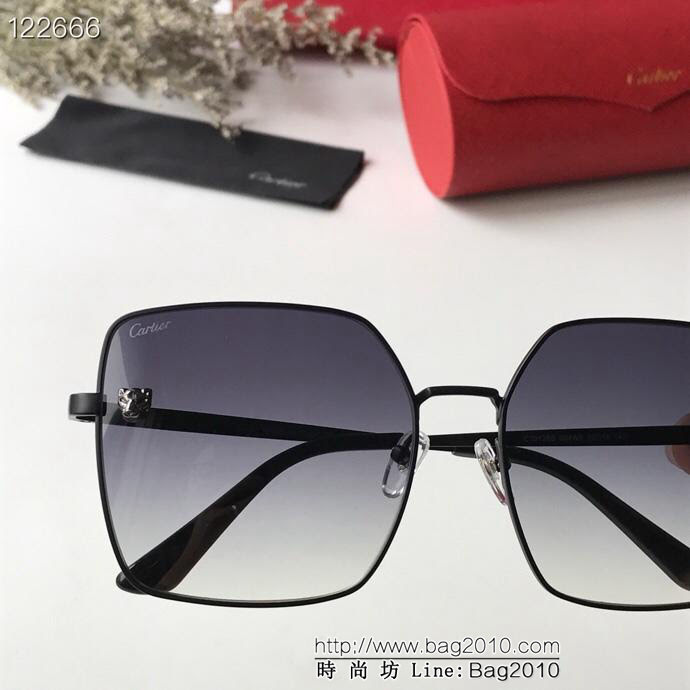 CARTIER卡地亞 CT0128S 時尚大方 超輕鏡腿 方形豹子頭墨鏡 高品質 太陽鏡  lly1227